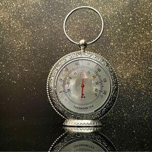 Vintage Three Star Thermometer /Pocket Watch Style – Silver Finish (1950s–1960s)